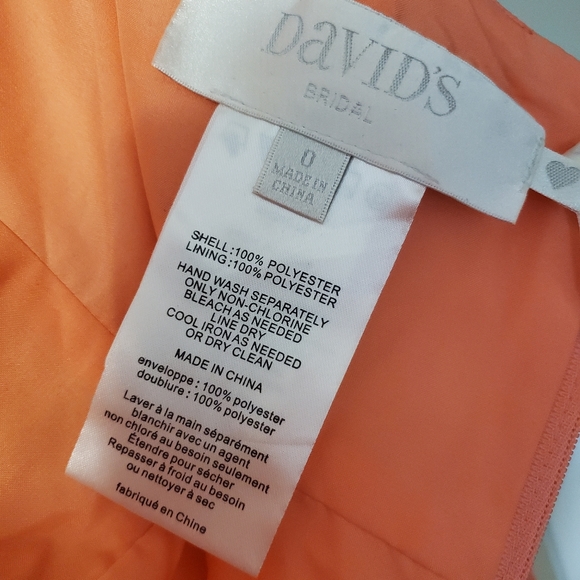 Strapless Coral chiffon dress in sz 0 (fits more like sz 2) from David's Bridal - Picture 3 of 4
